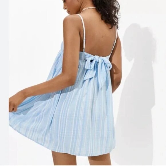 American Eagle Outfitters Dresses & Skirts - American Eagle Plaid Tie Back Babydoll Mini Dress